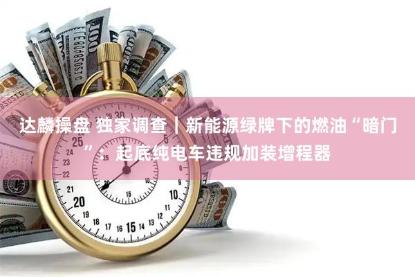 达麟操盘 独家调查｜新能源绿牌下的燃油“暗门”：起底纯电车违规加装增程器