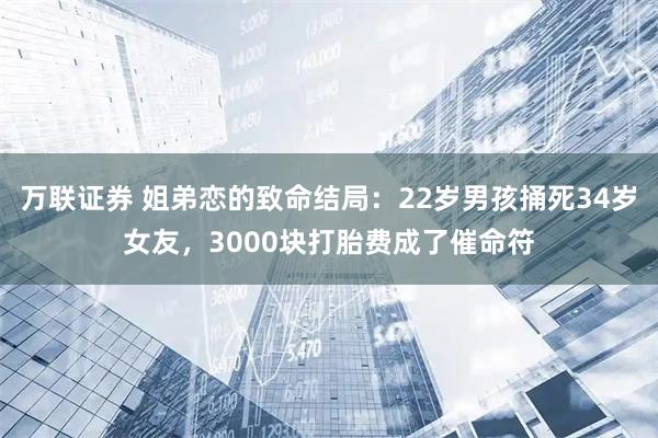 万联证券 姐弟恋的致命结局：22岁男孩捅死34岁女友，3000块打胎费成了催命符