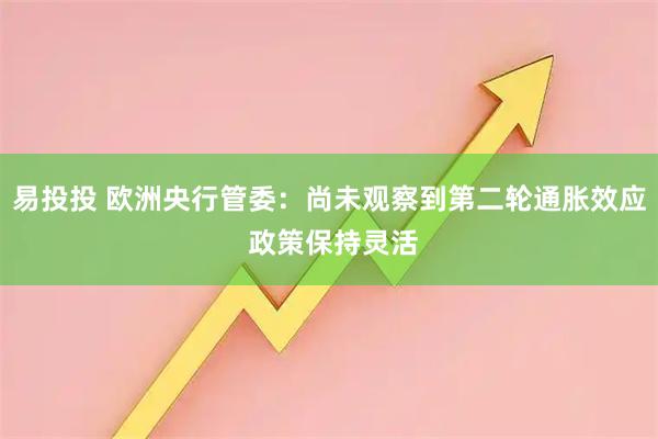 易投投 欧洲央行管委：尚未观察到第二轮通胀效应 政策保持灵活